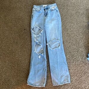 Vervet distressed wide leg jeans